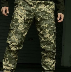 Тактические брюки Теплые военные штаны ЗСУ пиксель на флисе