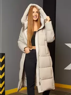 Женская зимняя куртка Светлая длинная женская зимняя куртка