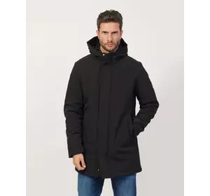 Мужская куртка черная средней длинны Куртка зимняя мужская черная